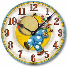 Item C6034 Vintage Style Circus Clown Wall Clock