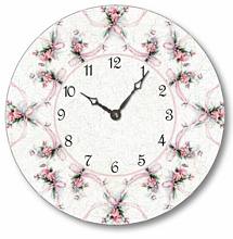 Item C6039 Shabby Chic Sweetpeas Wall Clock