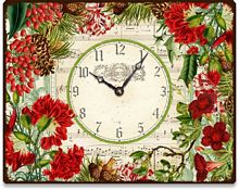 Item C7164 Antique Style Botanical Christmas WallClock