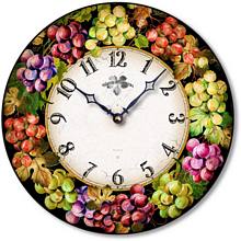 Item C8032 Black Italian Style Wine Grapes Wall Clock