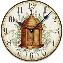 Item C8307 Rustic Honeybee Herbs Wall Clock