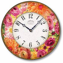 Item C8320 Pink and Orange Floral Wall Clock