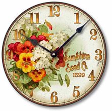 Item C8358 Vintage Style Nasturtiums Wall Clock