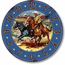 Item C9000 Retro Western Cowboy Horses Wall Clock