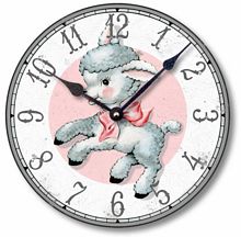 Item C9007 Retro 1950s Style Lamb Child's Wall Clock